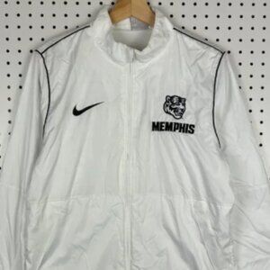 Memphis Tigers Nike Windbreaker Jacket Size Medium White‎ Black Full Zip Warm Up